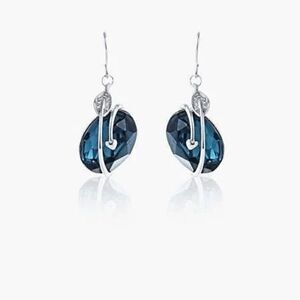 2/$40 Ladies Elegant Blue Platinum Crystal Earrings